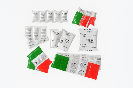 Muestra gratuita de hielo refrigerado reutilizable para transporte.